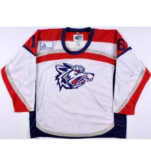 Custom ECHL 2006 07 Elmira Jackals 16 David Hymovitz Authentic Hockey Jersey White